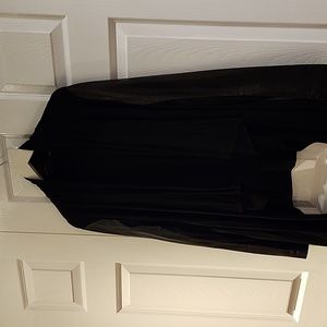 DANIER leather cardigan super soft leather sleeves fabric in black size m